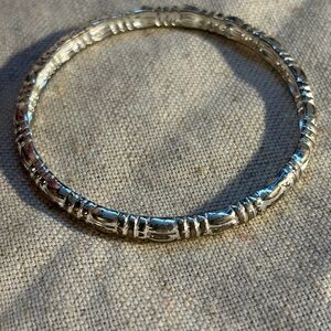 Monet Silver-Toned Textured Bracelet